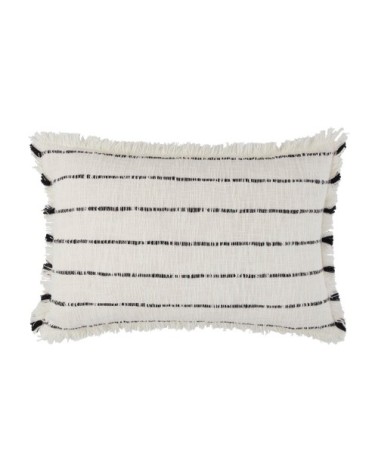 Housse de coussin 40x60 cm ivoire et noir
