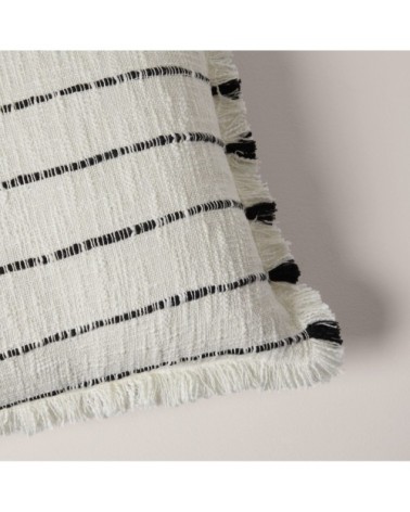 Housse de coussin 40x60 cm ivoire et noir