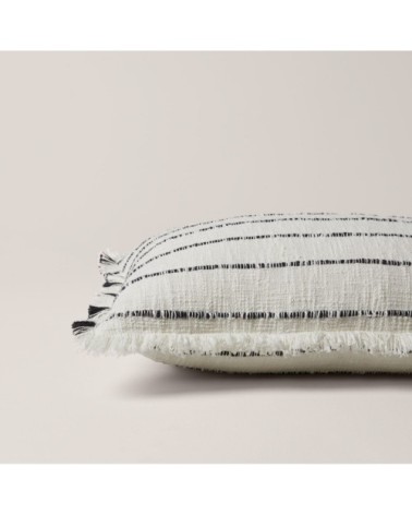 Housse de coussin 40x60 cm ivoire et noir