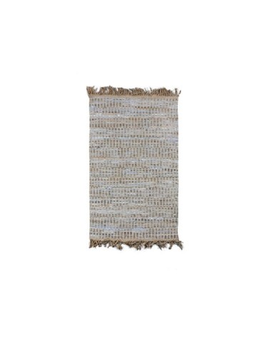 Tapis en cuir, jute et coton 150x90 cm