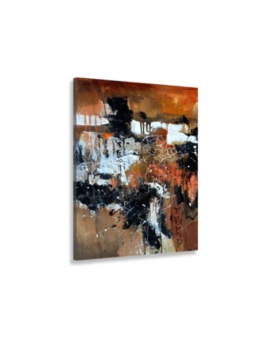 Tableau abstrait terre brune toile imprimée 30x50cm