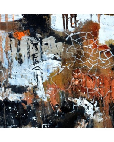 Tableau abstrait terre brune toile imprimée 30x50cm