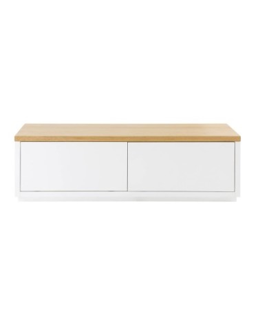 Meuble TV 2 portes blanc L140