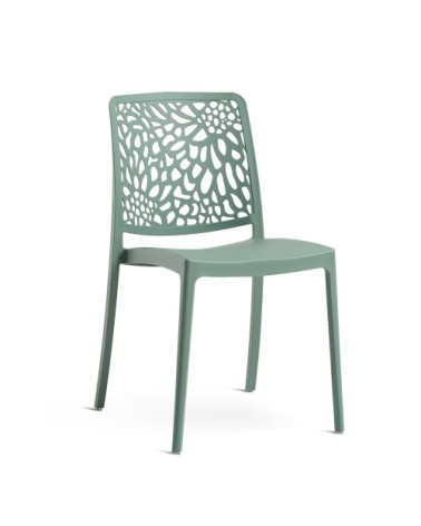Lot de 4 chaises de jardin empilables en polypropylène vert