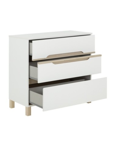 Commode 3 tiroirs blanc