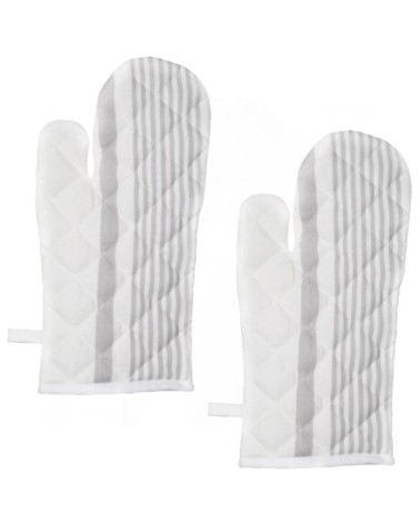 Lot de 2 gants à four  blanc/glacier 17x33 cm