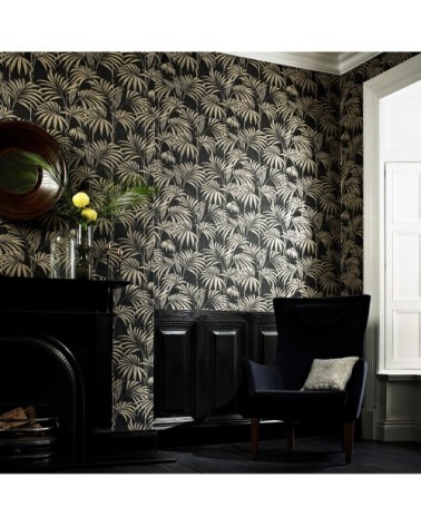 Papier peint intissé Honolulu vinyle noir or 1005x52cm
