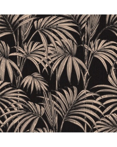 Papier peint intissé Honolulu vinyle noir or 1005x52cm