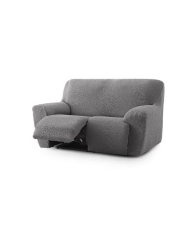 Housse de canapé 2 places relax extensible gris foncé 150 - 200