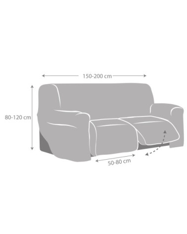 Housse de canapé 2 places relax extensible gris foncé 150 - 200