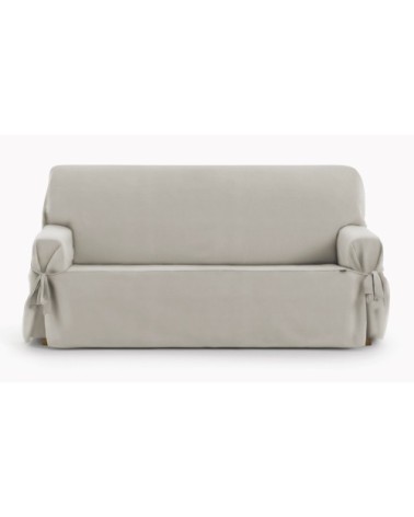 Housse de canapé 3 places avec des rubans taupe 180 - 230 cm