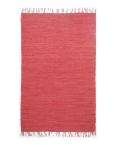 Tapis réversible en coton - tissé à la main - Rouge 120x180