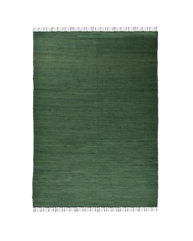 Tapis réversible en coton - tissé à la main - Vert foncé 60x120