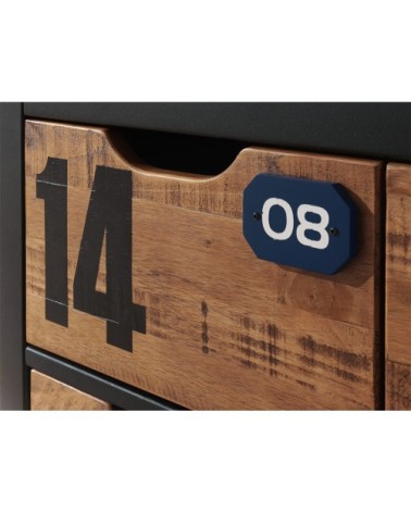 Commode 4 tiroirs noir naturel