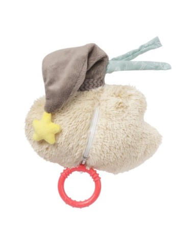 Peluche musicale bébé nuage Ecru/Chocolat 14 cm