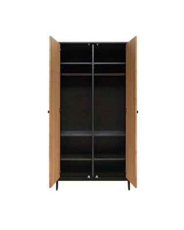 Armoire 2 portes noir naturel naturel