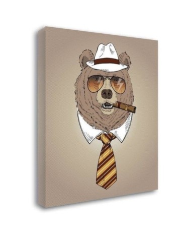 Tableau enfant bear with cigar marron 70x100