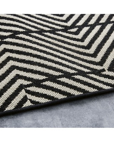 Tapis en polypropylène noir et beige 160x230