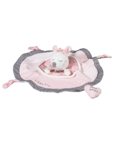 Doudou Mouchoir Souris danseuse étoile en Velours Rose