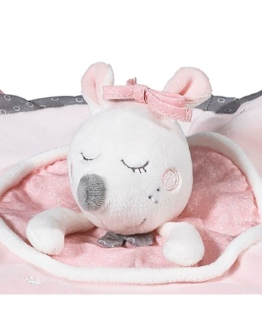 Doudou Mouchoir Souris danseuse étoile en Velours Rose