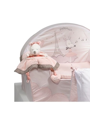 Doudou Mouchoir Souris danseuse étoile en Velours Rose