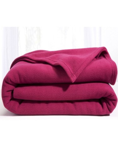 Couverture polaire 75x100 rose en microfibre 350g/m²