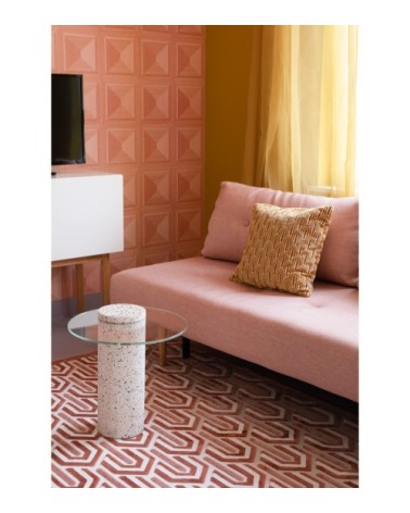 Coussin en tissu jaune