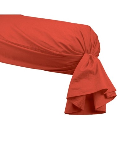 Taie de traversin en percale Terracota 45x185 cm