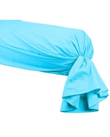 Taie de traversin en percale Bleu Turquoise 45x185 cm