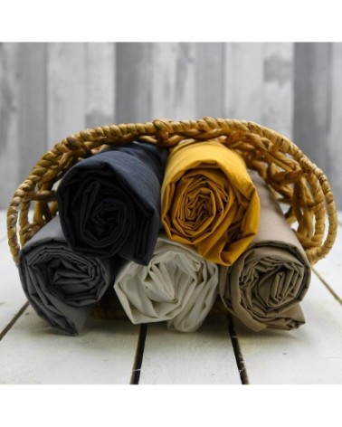 Drap housse en coton bio lavé Blanc 160x200 cm