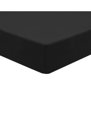 Drap housse en coton bio lavé Carbone 180x200 cm