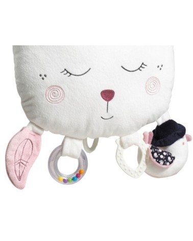 Jouet d'activités Musical Lapin à LED en Velours Blanc