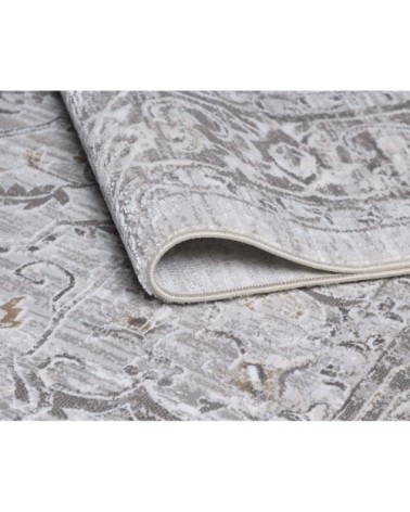 Tapis vintage motif d'antan avec franges beige 120x170