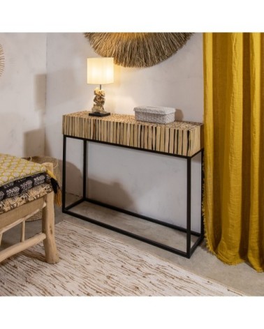 Console en métal et teck 100x30xh75cm