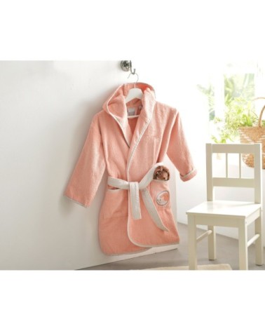 Peignoir enfant rose 6 ans en coton