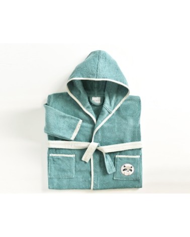 Peignoir enfant bleu 2 ans en coton