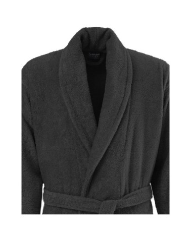 Peignoir col châle en coton bio Carbone M