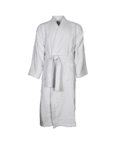 Peignoir col kimono en coton  Blanc XL