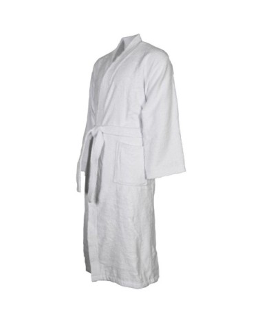 Peignoir col kimono en coton  Blanc XL
