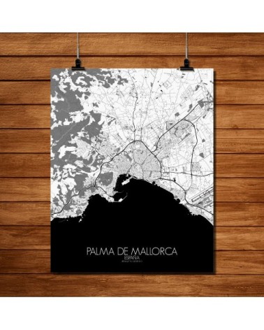 Affiche Palma Carte N&B 40x50