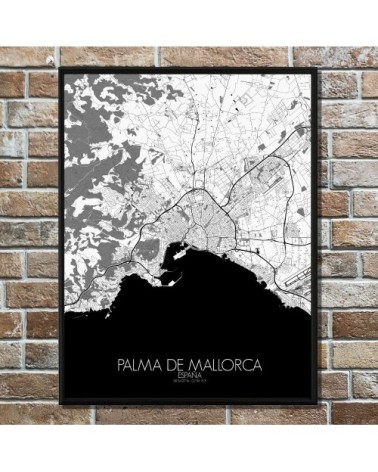 Affiche Palma Carte N&B 40x50