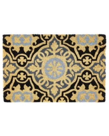 Paillasson coco gris façon carreaux de ciment 60x40x1,5cm