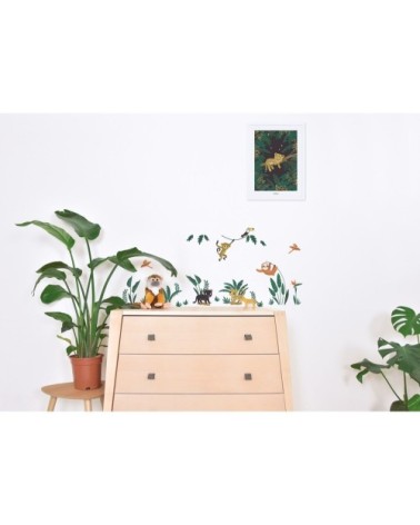 Affiche guepard en Papier Vert