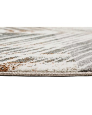 Tapis design original tons de gris et brique 200x290