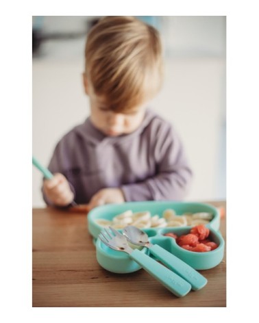 Couverts enfant en silicone  Menthe