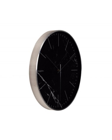 Horloge murale ronde noire effet marbre D40cm