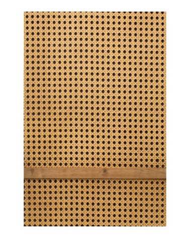 Vestiaire d'entrée avec miroir en métal et cannage rotin