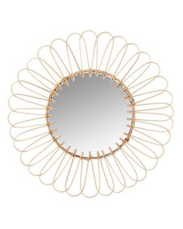 Miroir rond en rotin D35