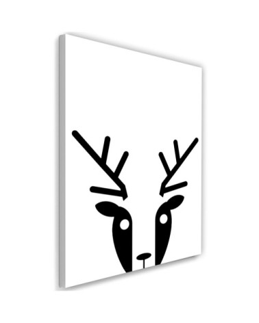 Tableau enfant contrast deer noir et blanc 40x60