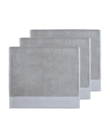 3 grandes serviettes d'invité zéro twist 560g gris perle 40x60 cm